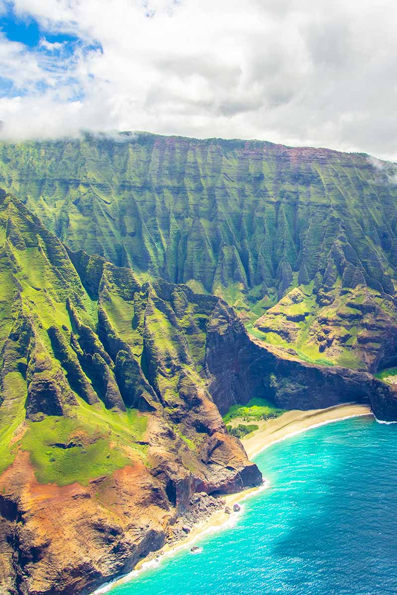 Scenic view of Hawaii with lush green hills